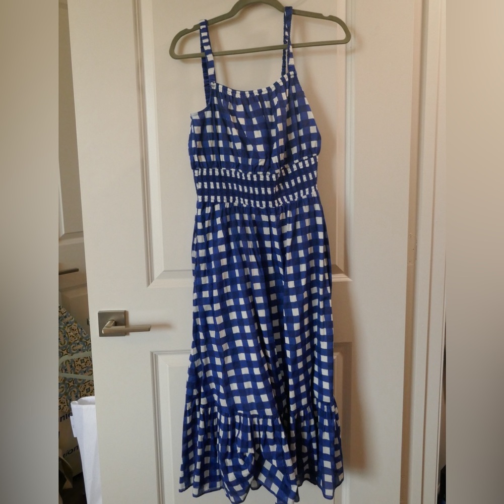 Cleobella | Blue Gingham Midi Dress | Patrice Midi| size: M